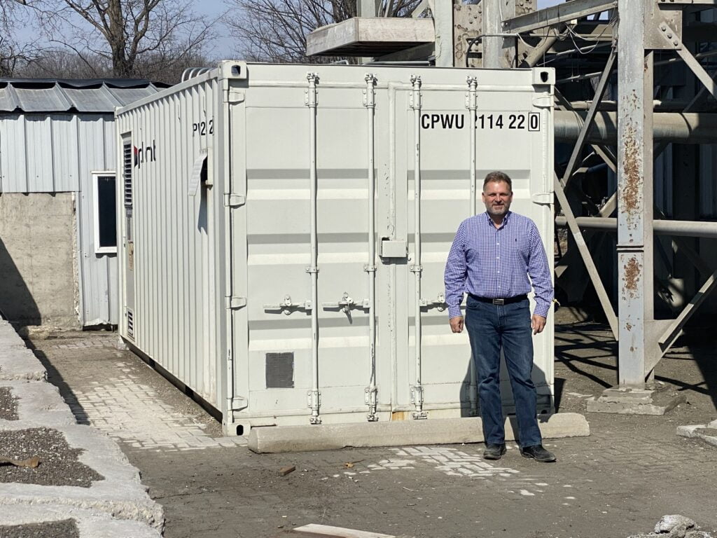 Mr. John Pignatelli from Best Way Stone Ltd. next to Polarmatic TURBOMATIC heating unit.